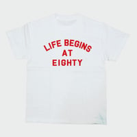 80KIDZ - Life Begins at Eighty Tee (white/red)