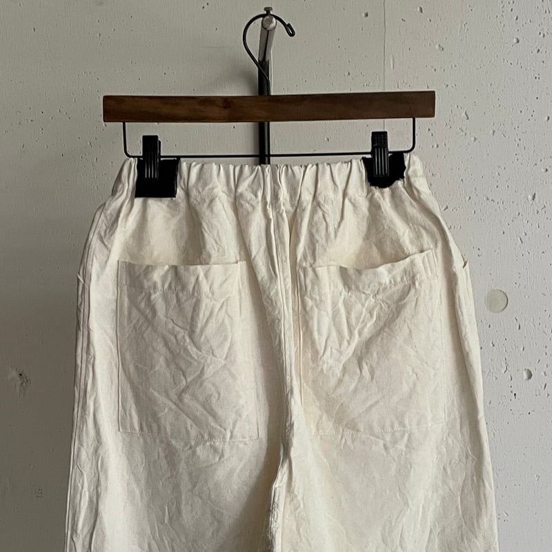 ヤンマ産業 YAMMA 会津木綿 ダボダボパンツ ＋10丈 オフ白 会津木綿ダボダボパンツ(+20cm丈) YAMMA ヤンマ産業（ソフト