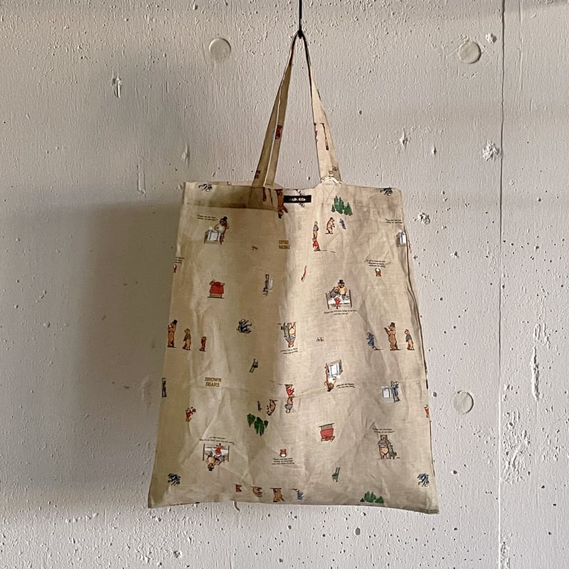 R&D.M.Co- ブラウンベアベルベットレタードトートバッグ R&D.M.Co