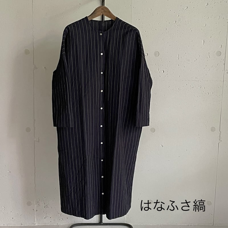 YAMMA 丸首ボタンワンピース/会津木綿/袖丈+20㎝ | zakkayaline