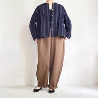 YAMMA 丸首ボタンワンピース/会津木綿/袖丈+20㎝ | zakkayaline