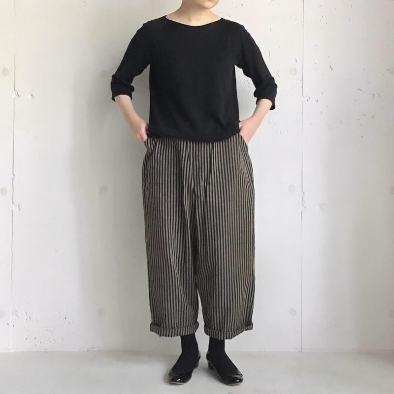 ヤンマ産業 YAMMA 会津木綿 ダボダボパンツ ＋10丈 オフ白 YAMMA ダボダボパンツ/会津木綿/+10㎝丈 | zakkayaline