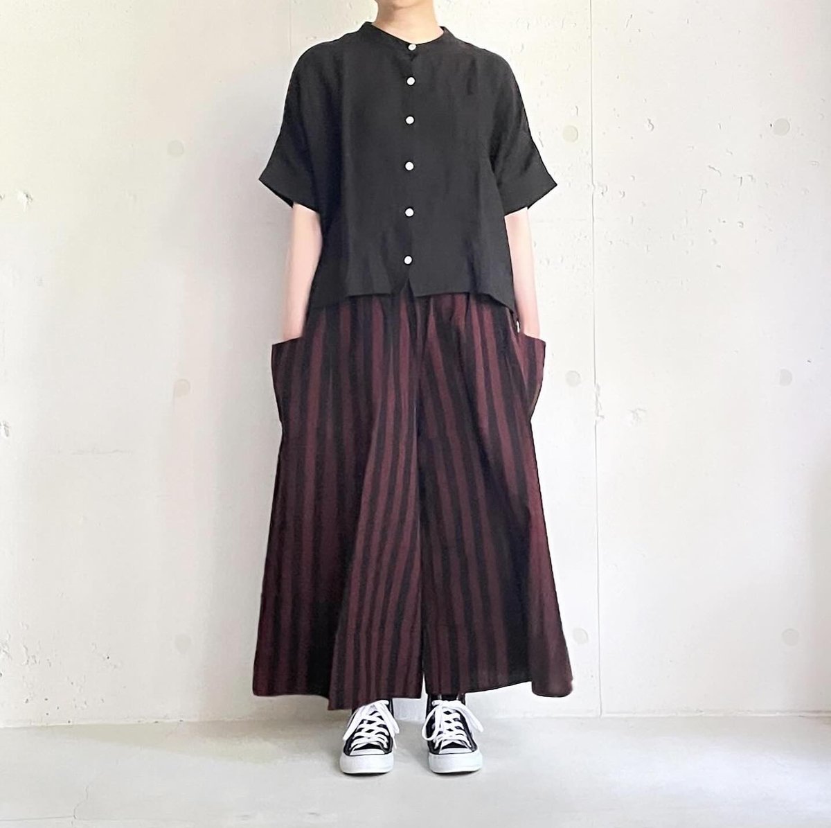 アリス/ヤンマ産業 yamma 会津木綿 キュロットパンツ 会津木綿キュロット(股上+10cm) YAMMA ヤンマ産業 | 日々花