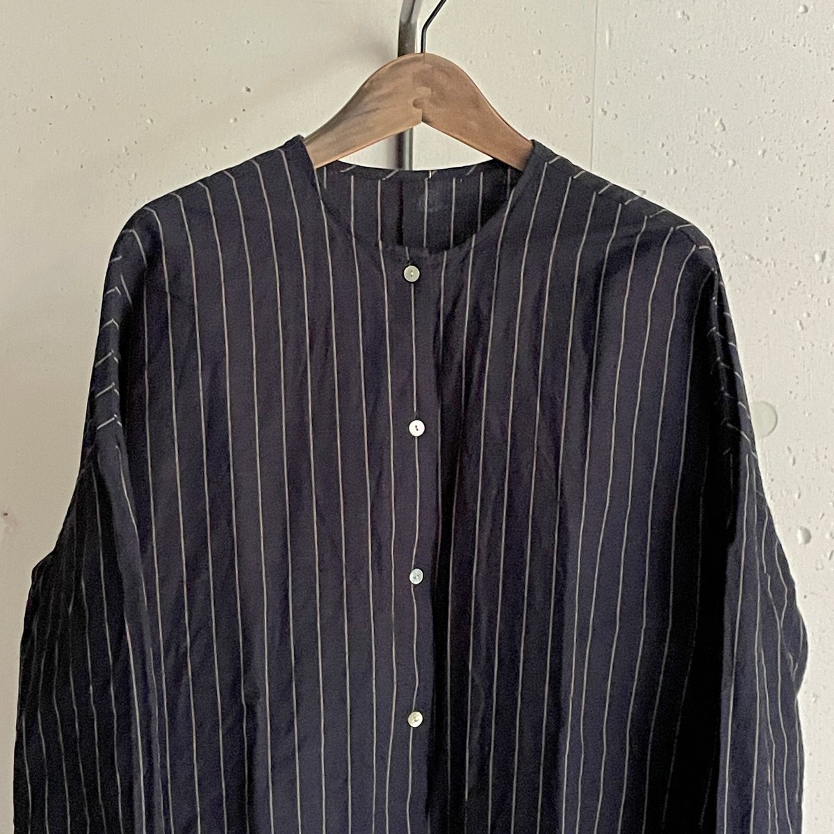 YAMMA 丸首ボタンワンピース/会津木綿/袖丈+20㎝ | zakkayaline