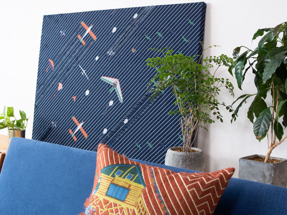 Blue Sky 写真作品 アート インテリア 受注生産》SNIP SNAP SKY night | fabric art panel | -