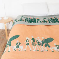 ONDO blanket L |  green × pink