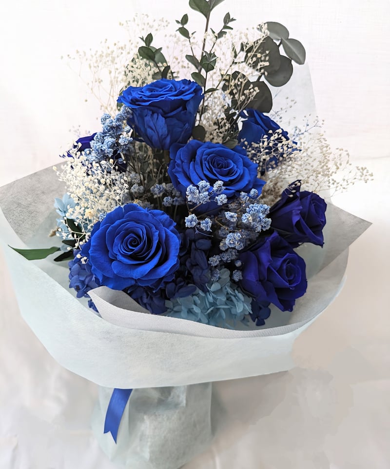 青薔薇 ブリザードフラワー 小物 直径約18cm 青薔薇 ブリザードフラワー 小物 直径約18cm DR-18 プリザーブド