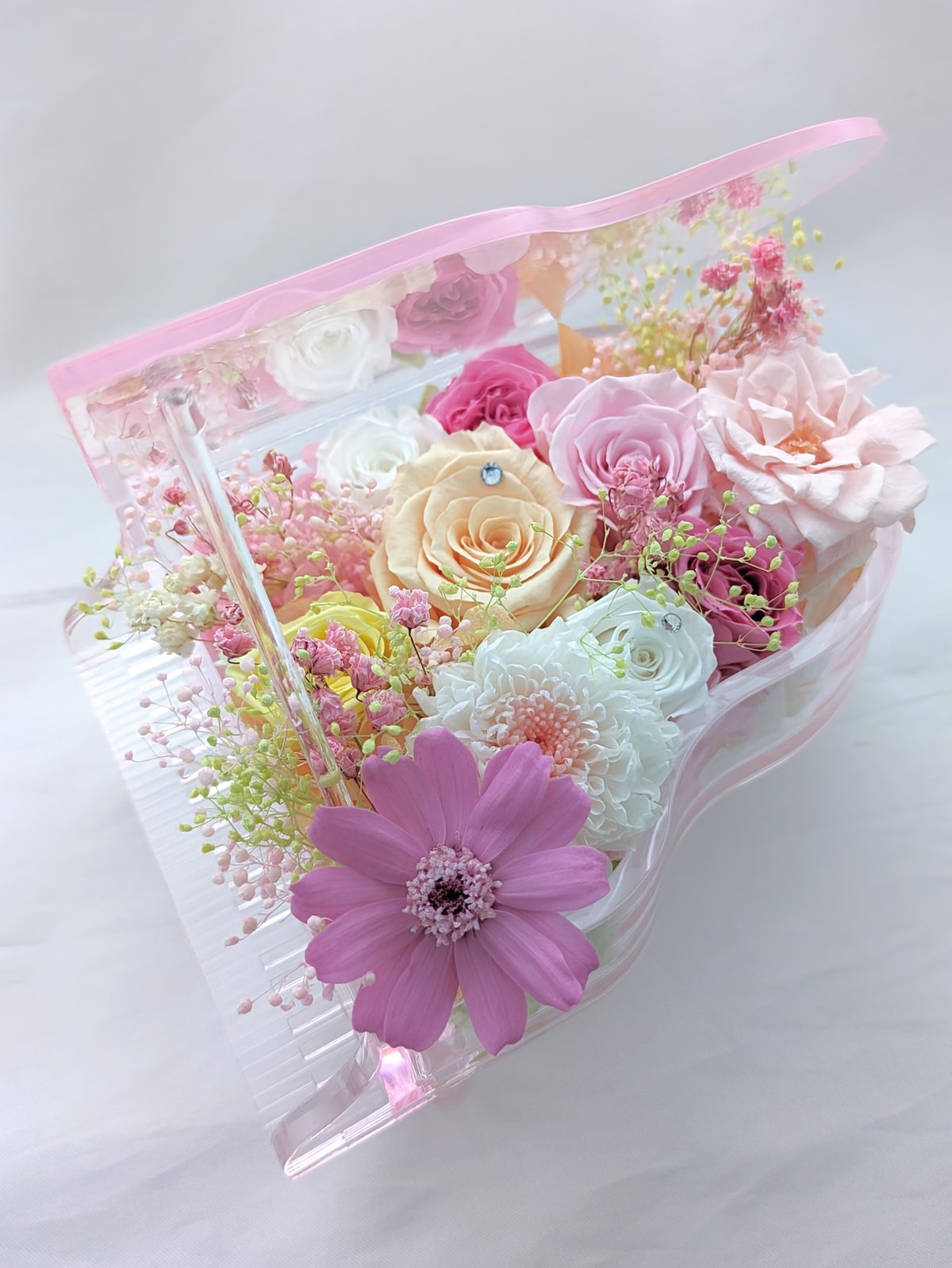ROSE❣️ピンクピンクアレンジ❣️プリザーブドフラワー❣️ジニア、薔薇❁⃘*.゜ fit=scale-down,w=1200
