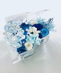 プリザーブドフラワー／星空に染まった青い薔薇とシルバーローズの神秘
