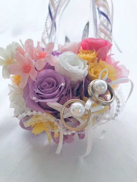 プリザーブドフラワーガラスの靴アレンジ／プリンセスの夢／フラワー