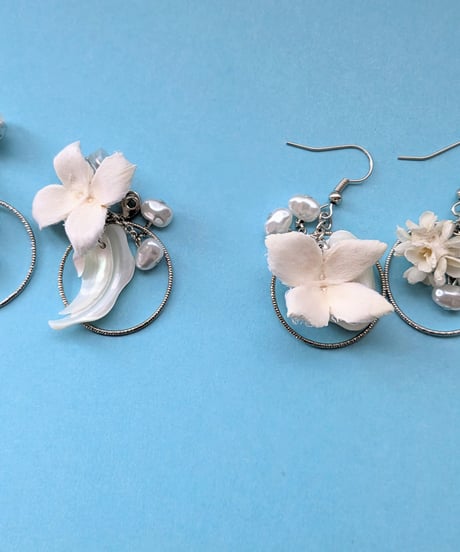natural〜flower 光る ピアス 