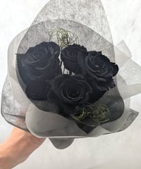 プリザーブドフラワー／ガラスの靴シリーズ黒薔薇とゴールドローズ／黒