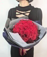 プリザーブドフラワー／ガラスの靴シリーズ黒薔薇とゴールドローズ／黒