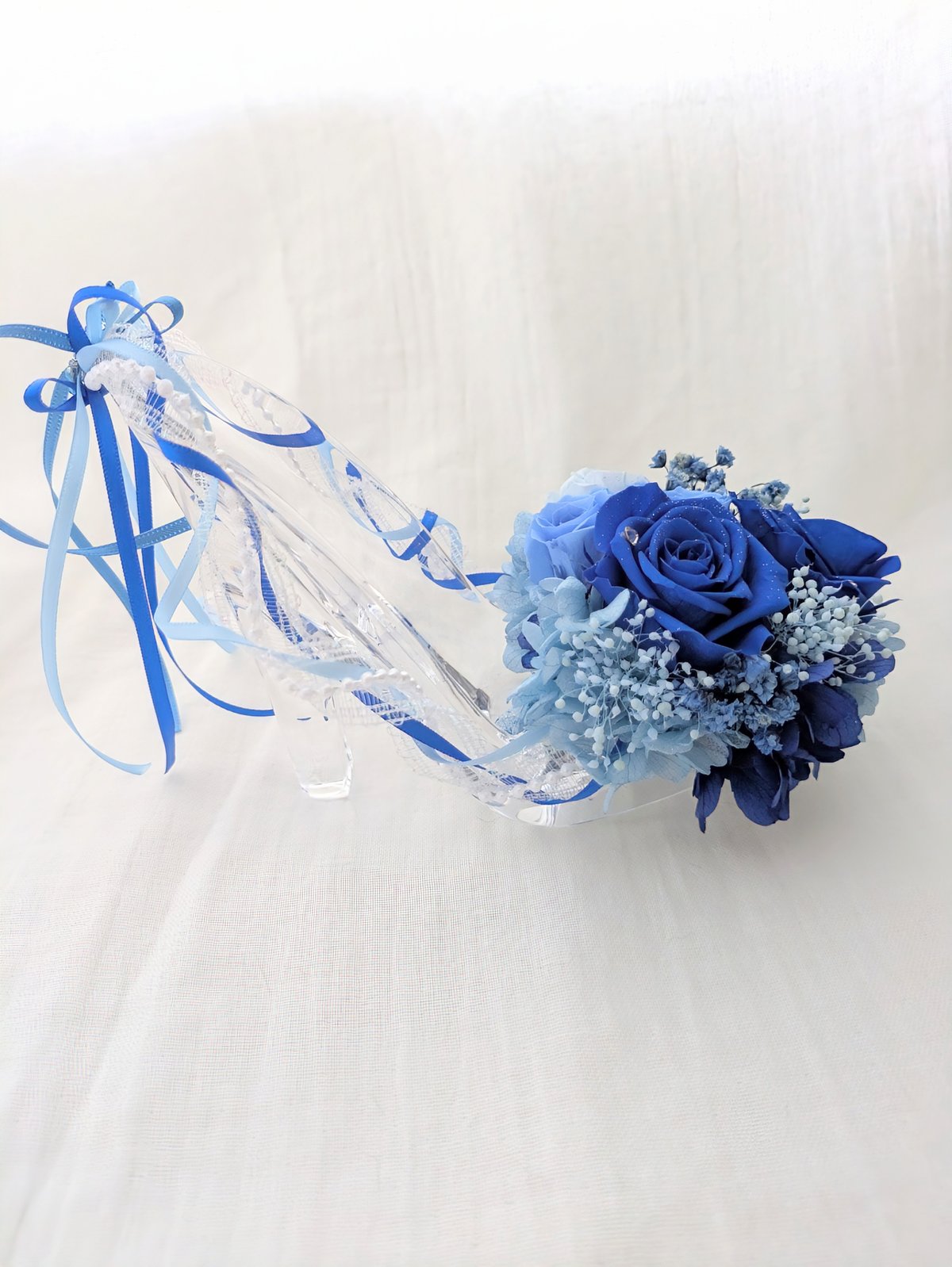 プリザーブドフラワー／ガラスの靴シリーズブルーローズの祝福の