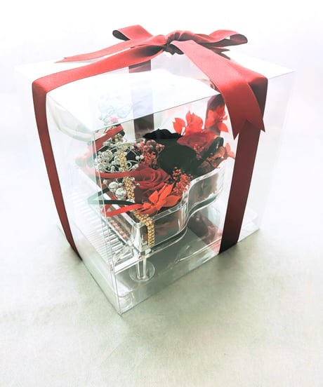 プリザーブドフラワー／グランドピアノシリーズ黒薔薇と赤薔薇の魔法発動中シリーズ