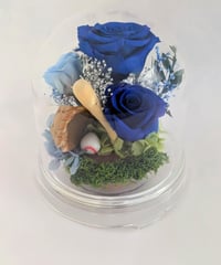 プリザーブドフラワー/青い薔薇の野球ドームアレンジ