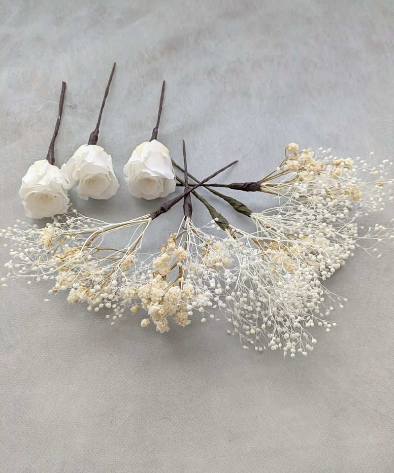 9本2300円本物フラワー 髪飾り プリザーブド ダスティーミラー かすみ草 9本2300円本物フラワー 髪飾り プリザーブド ダスティーミラー かすみ草