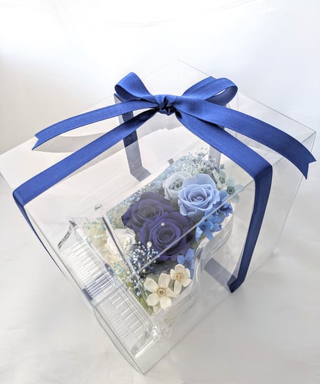 【プリザーブドフラワー／グランドピアノシリーズ】青い薔薇の奇跡とブルーROSEの流れるような美しい音色