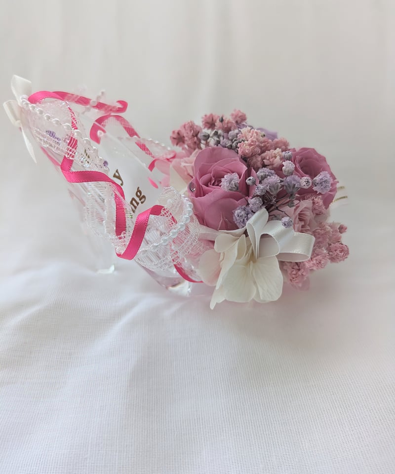 パープルローズプリンセスセット／プリザーブドフラワーギフト3種類