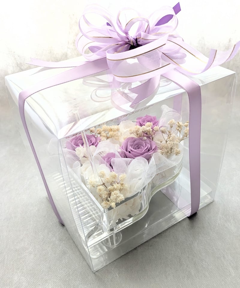 プリザーブドフラワー／グランドピアノシリーズ】ライラックと白い薔薇