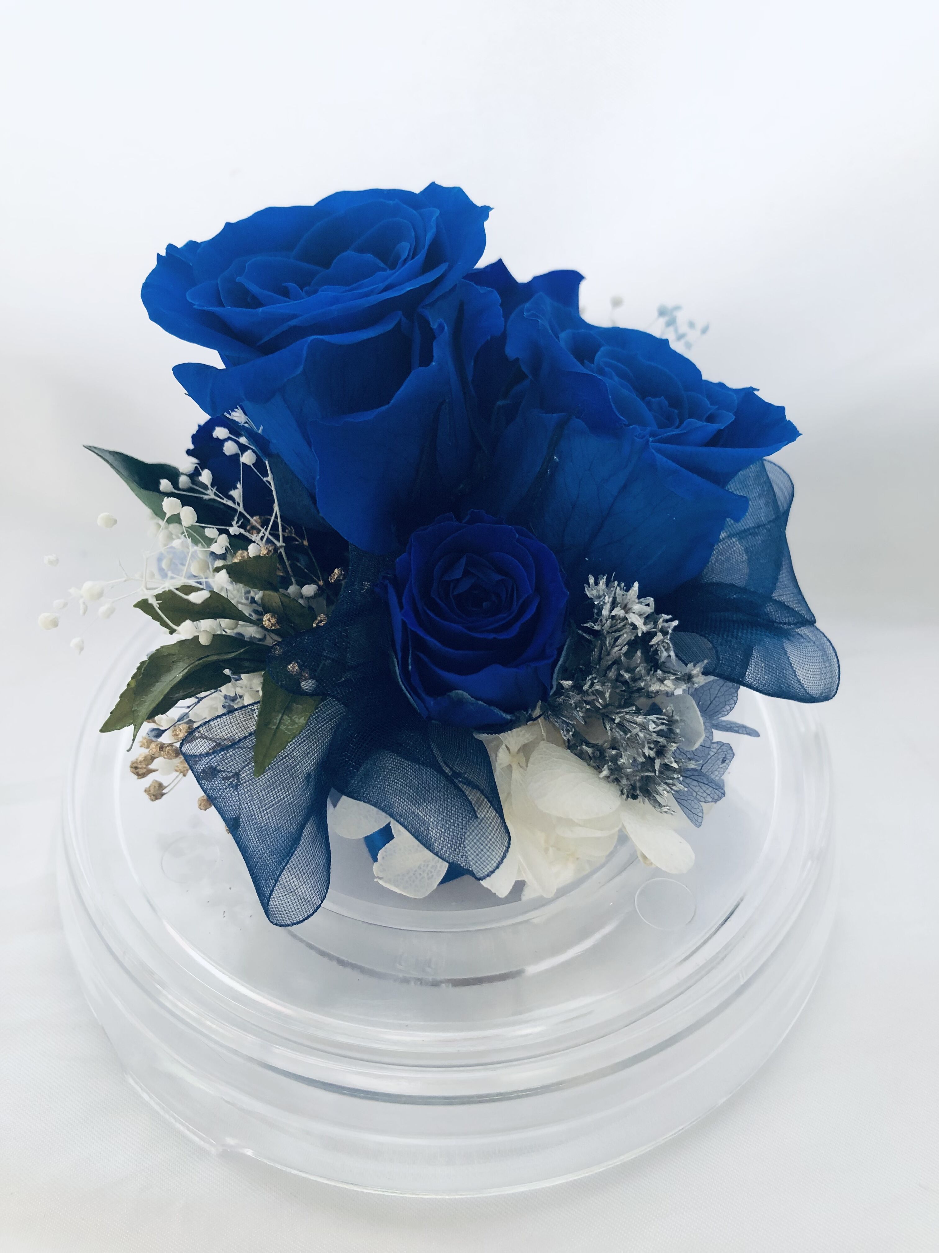 プリザーブドフラワー/ドームの中で咲く青い薔薇/ラッピング付き | 世都華