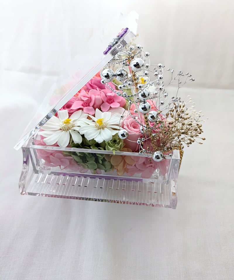 プリザーブドフラワー／グランドピアノシリーズ】花爛漫な可愛い音色に