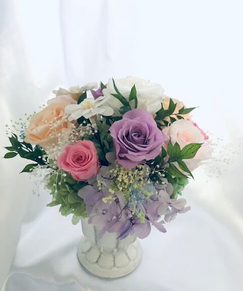 プリザーブドフラワーアレンジ ふんわり寄り添うパステルカラー