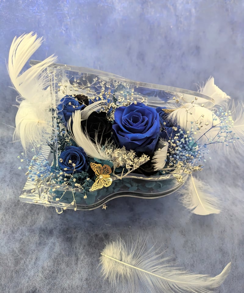 プリザーブドフラワー／グランドピアノシリーズ黒薔薇の魔法発動中
