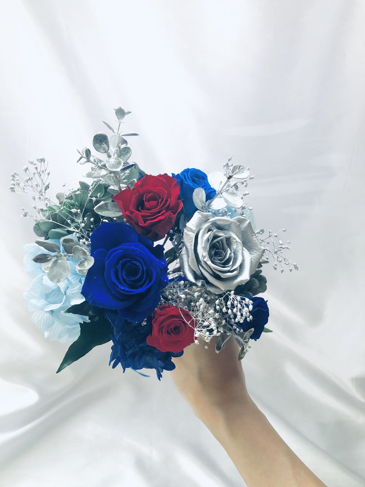 101本青バラブーケ ラメ付き プレゼント 枯れない花 永生バラ 特別な人へ