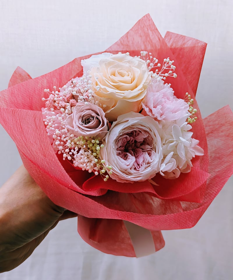 プリザーブドフラワー/薔薇と小花のふんわり枯れない花束 プリザーブドフラワー/薔薇と小花のふんわり枯れない花束