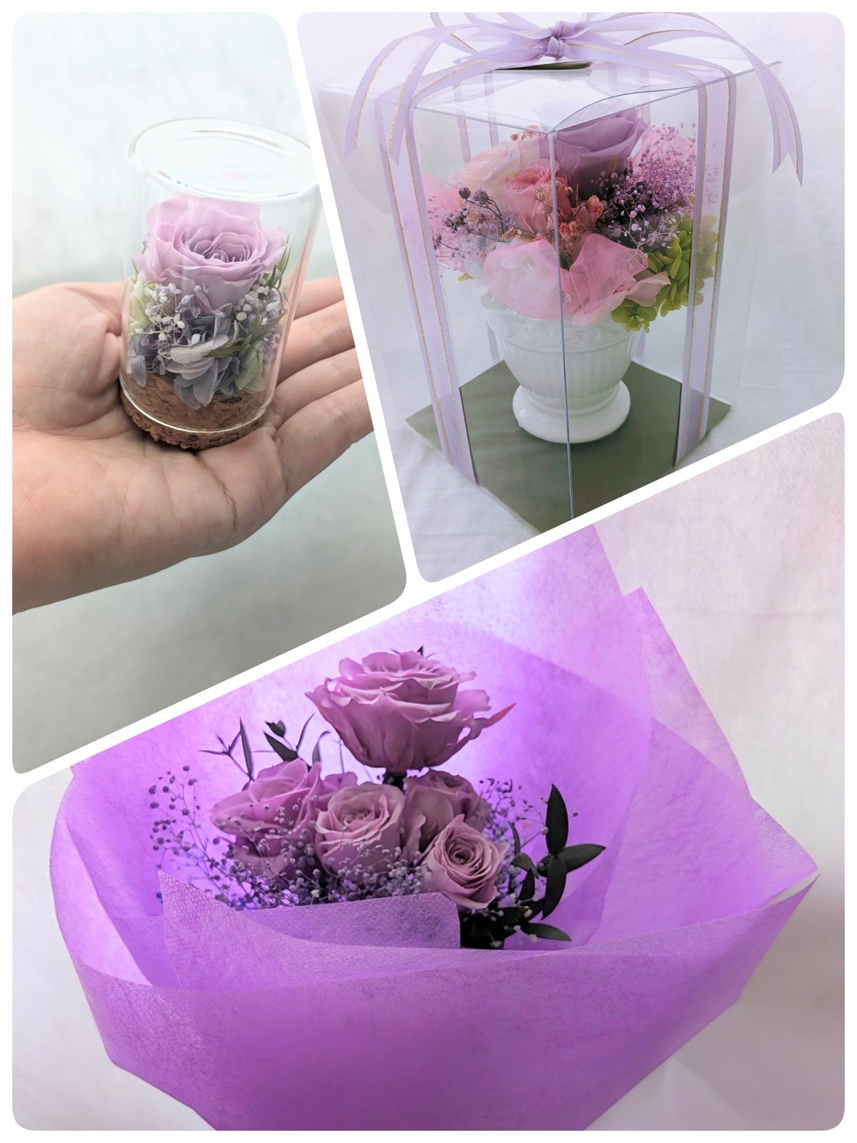 のんのん♡カーネーション♡パステル紫ローズ♡フラワーリース