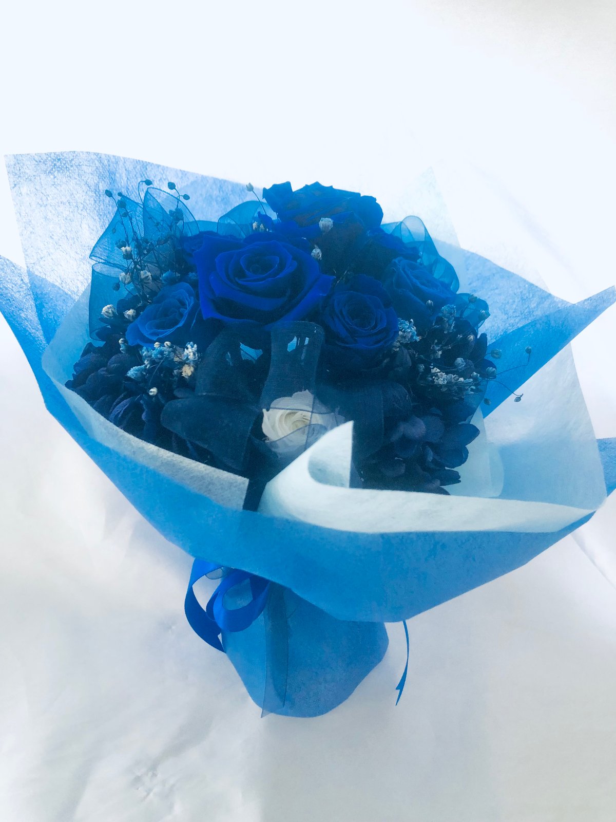プリザーブドフラワー／青い薔薇の花束・ラッピング付き】 | 世都華