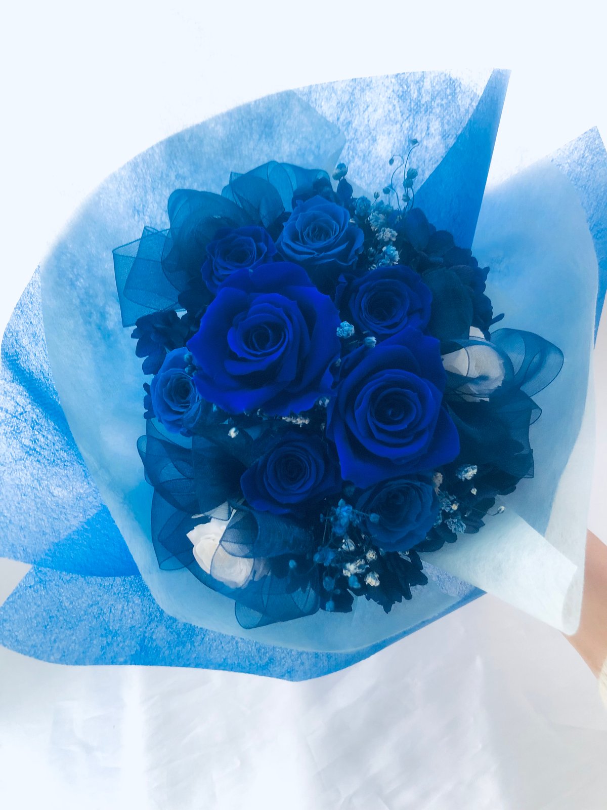 プリザーブドフラワー／青い薔薇の花束・ラッピング付き】 | 世都華