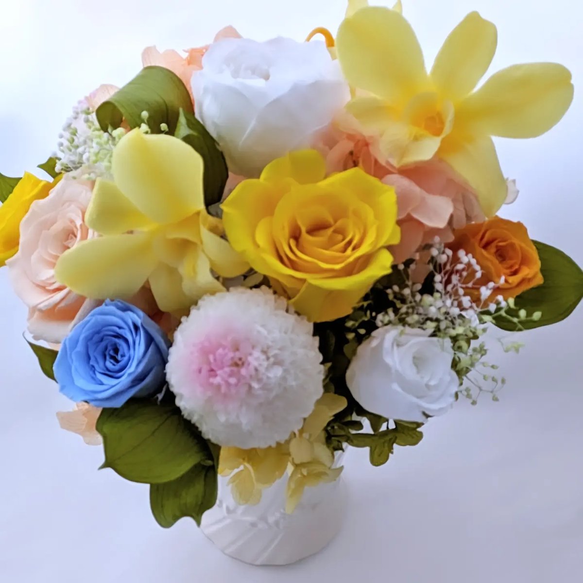 仏花 プリザーブドフラワーアレンジクリアケース入り お供え花