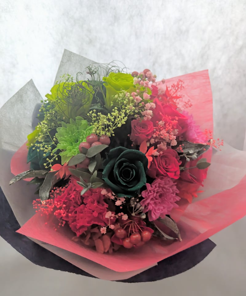 一点物 特注 大型 プリザーブドフラワー ピンク系 レッド系 イエロー系 3点 一点物 特注 大型 プリザーブドフラワー ピンク系 レッド系