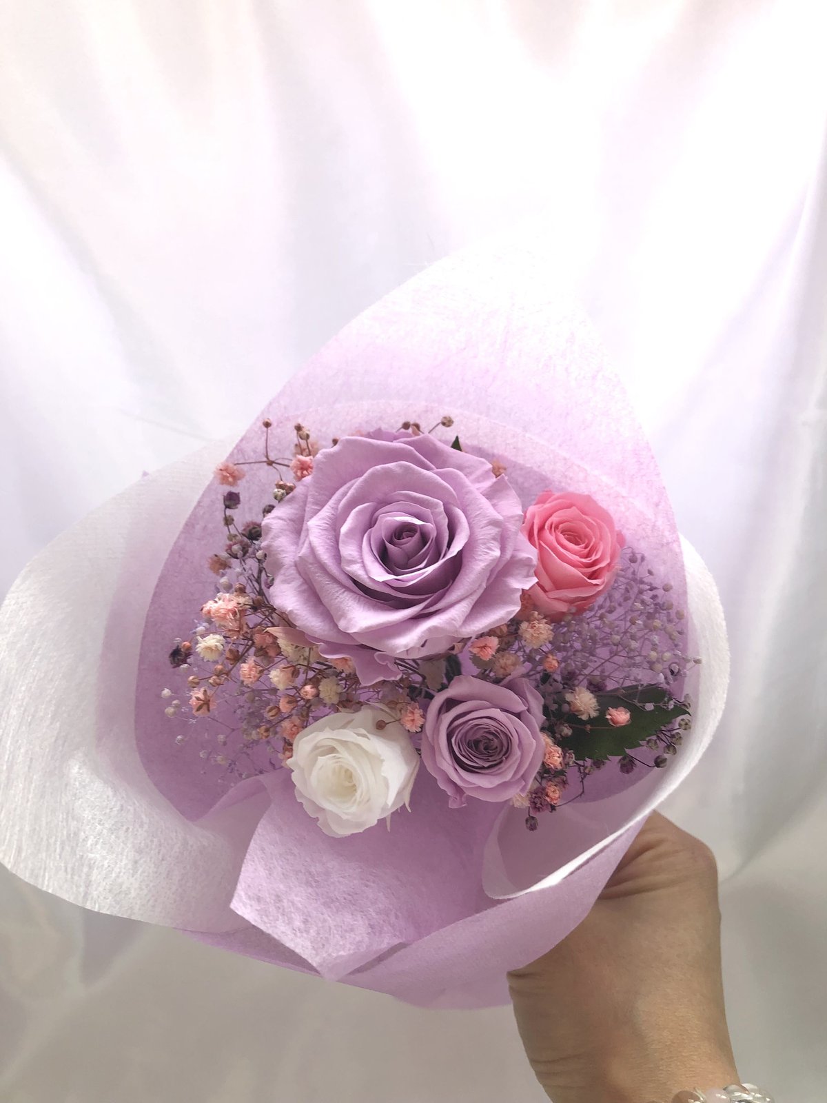 ダークパープル プリザーブドローズ 約30輪 ダークパープル