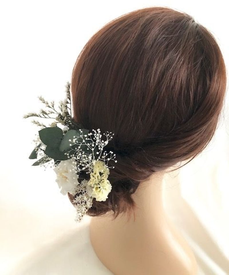 ヘッドドレス/髪飾りプリザーブドフラワー/ウェディング・前 ヘッドドレス/髪飾りプリザーブドフラワー/ウェディング・前