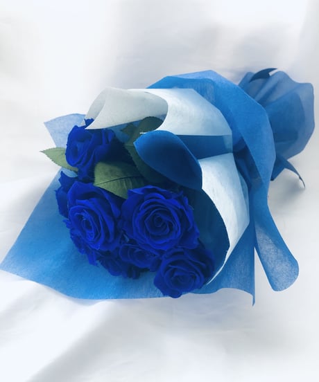 プリザーブドフラワー青い薔薇9輪の花束