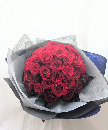 赤い薔薇50本の花束／プリザーブドフラワー永遠の愛♡無条件の愛／記念日