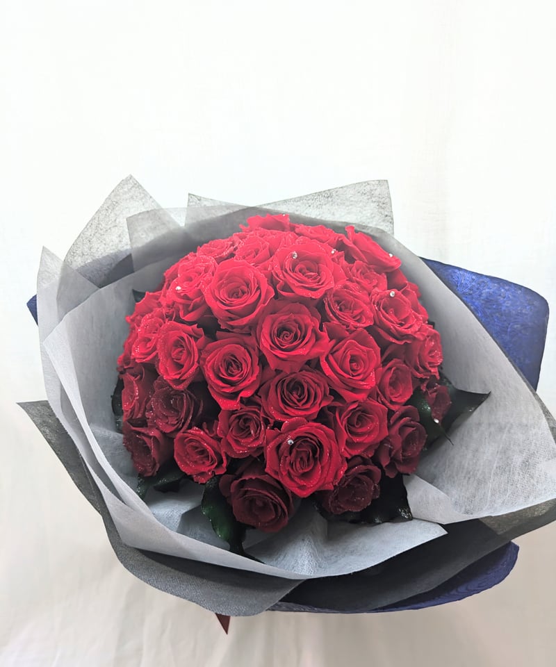 赤い薔薇50本の花束／プリザーブドフラワー永遠の愛♡無条件の愛／記念