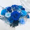 プリザーブドフラワー／星空に染まった青い薔薇の神秘と奇跡／ 陶器花器アレンジ／フラワーケース付き