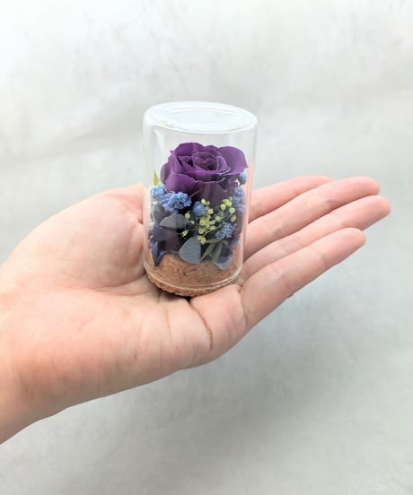 小さなお花の定期便／プリザーブドフラワーガラスボトルギフト便12種類