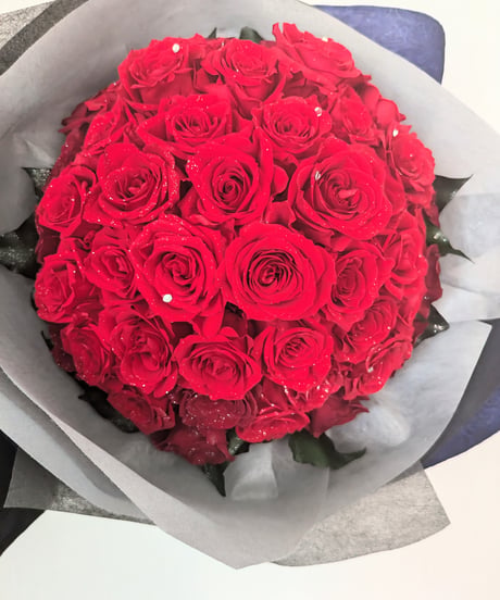 赤い薔薇50本の花束／プリザーブドフラワー永遠の愛♡無条件の愛／記念日