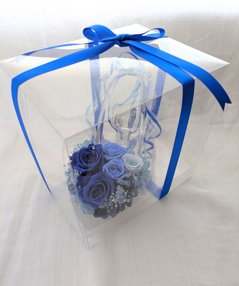 プリザーブドフラワー／ガラスの靴シリーズブルーローズの祝福の