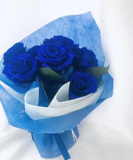 プリザーブドフラワー青い薔薇9輪の花束