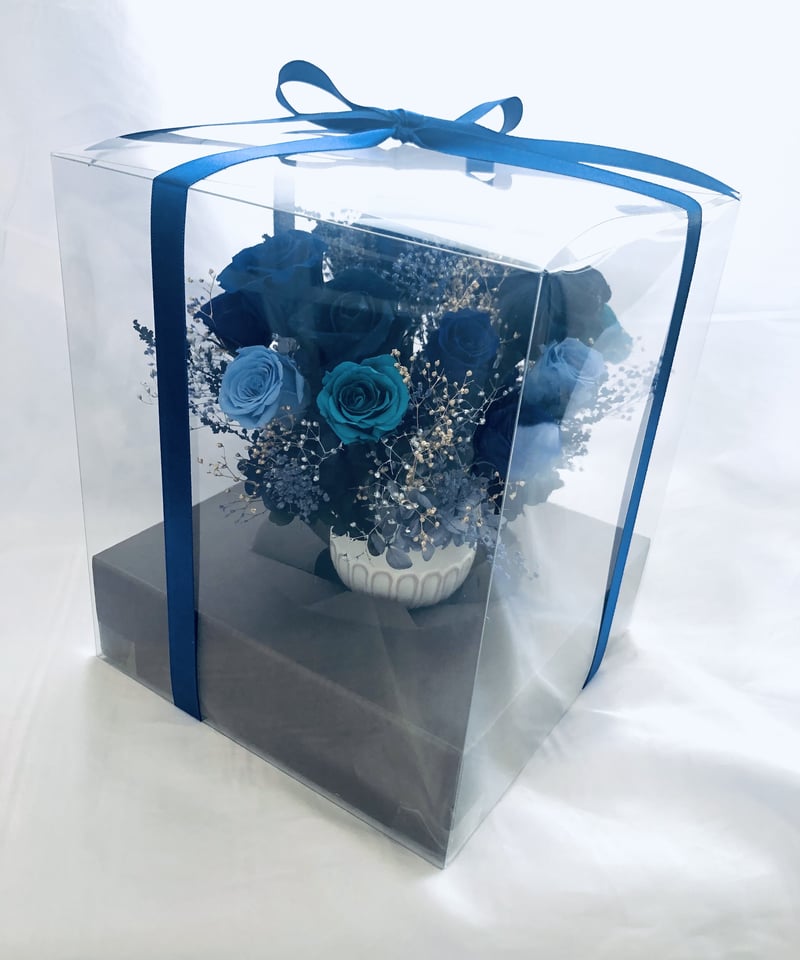 ブルー系三日月ドライフラワーボックス ブルー系三日月ドライフラワーボックス