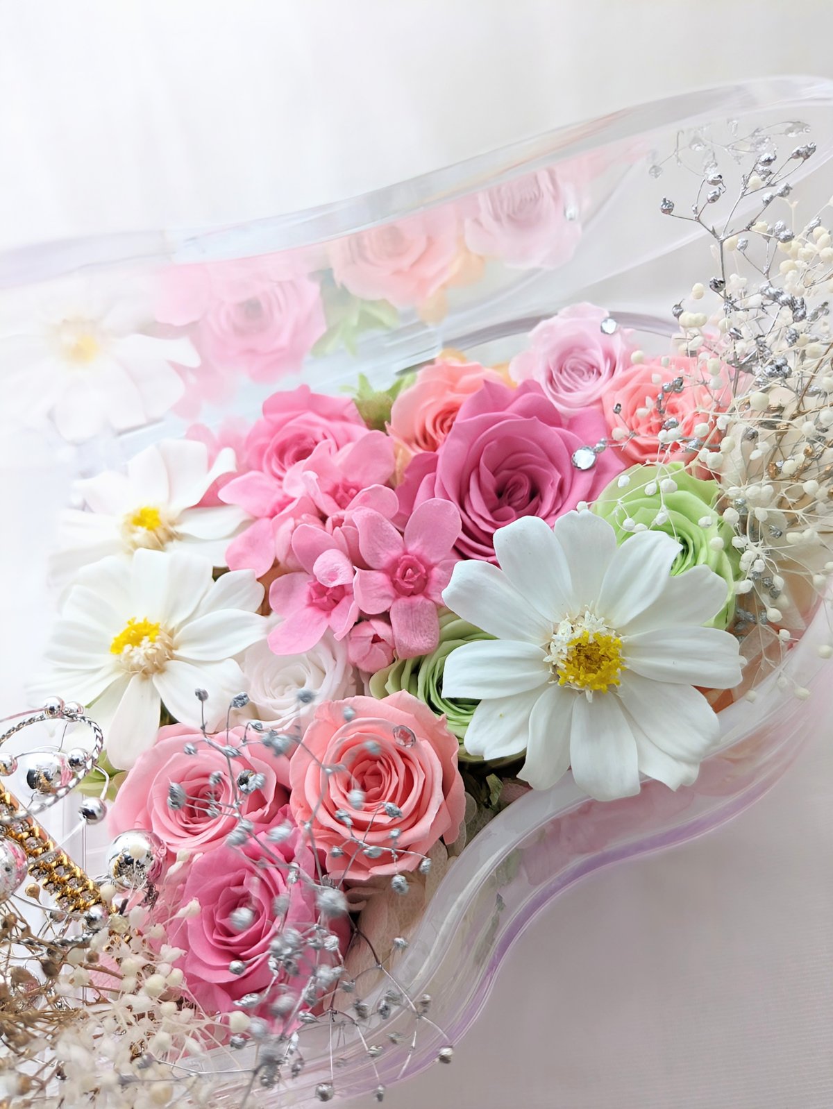 プリザーブドフラワー／グランドピアノシリーズ】花爛漫な可愛い音色に