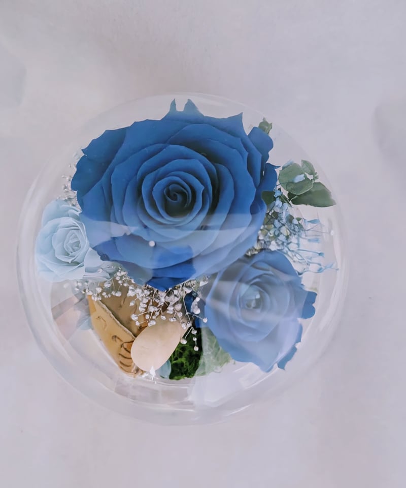 プリザーブドフラワー/青い薔薇の野球ドームアレンジ | 世都華