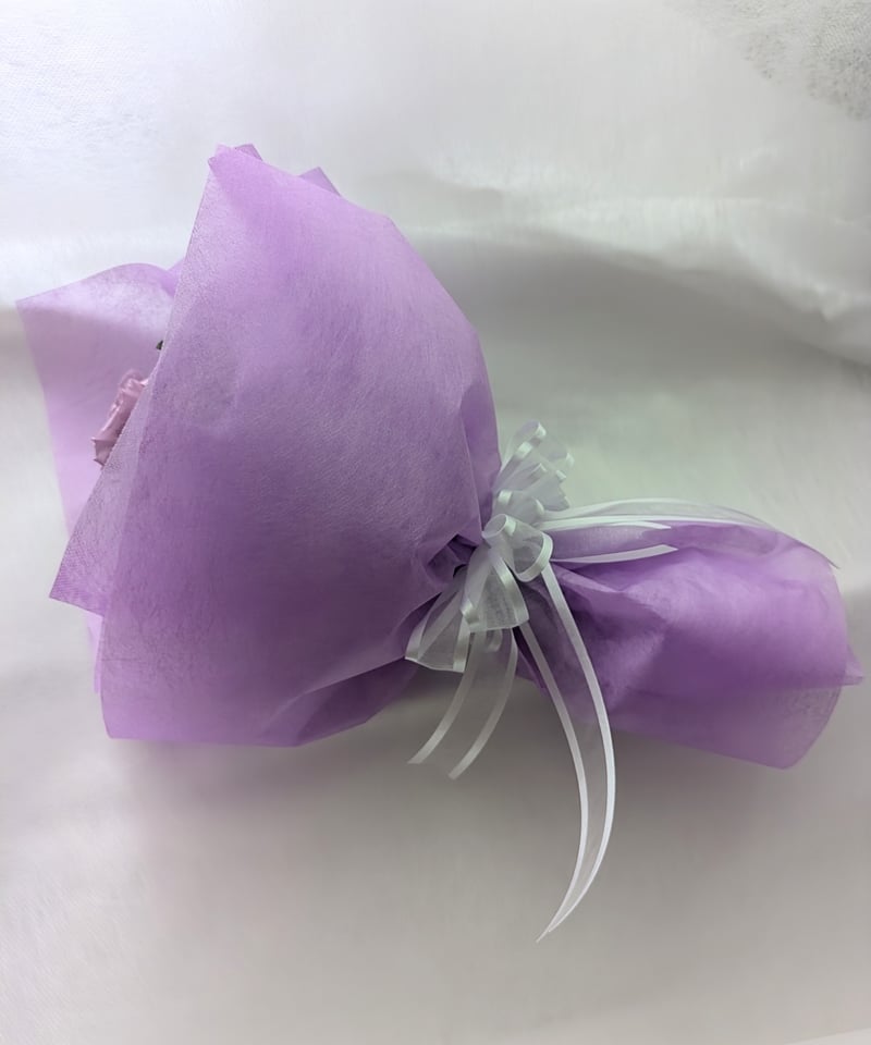 プリザーブドフラワーパープルローズ5輪と小花のふんわり花束（花束