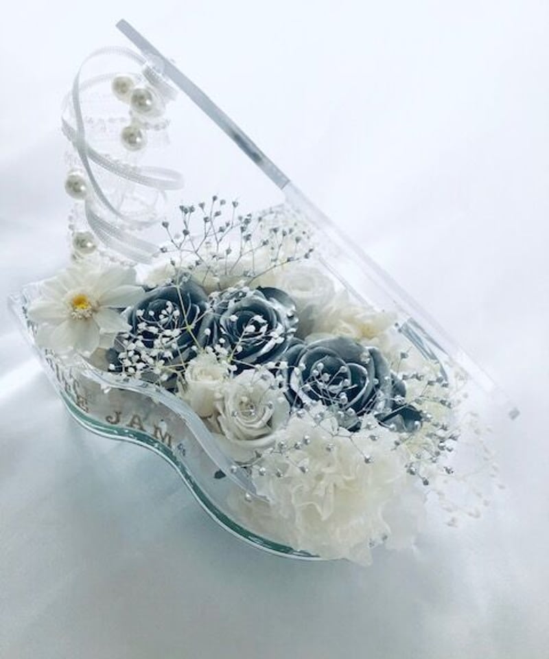 プリザーブドフラワー／グランドピアノシリーズ】シルバーローズの輝き